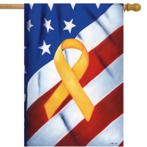 Support our troops premium house flag
